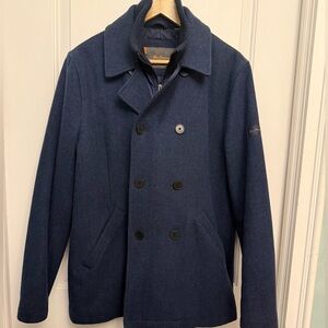 Ben Sherman Heritage Classic Pea Coat in Deep Azure Blue